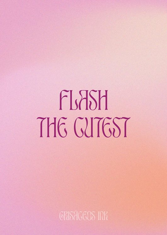 Gradient background with 'Flash the Cutest' text