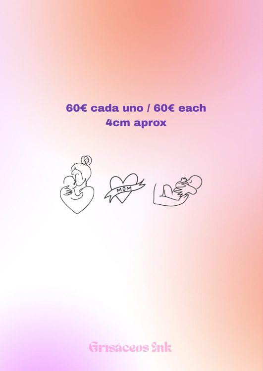 Diseños de tatuajes de madre e hijo minimalistas.