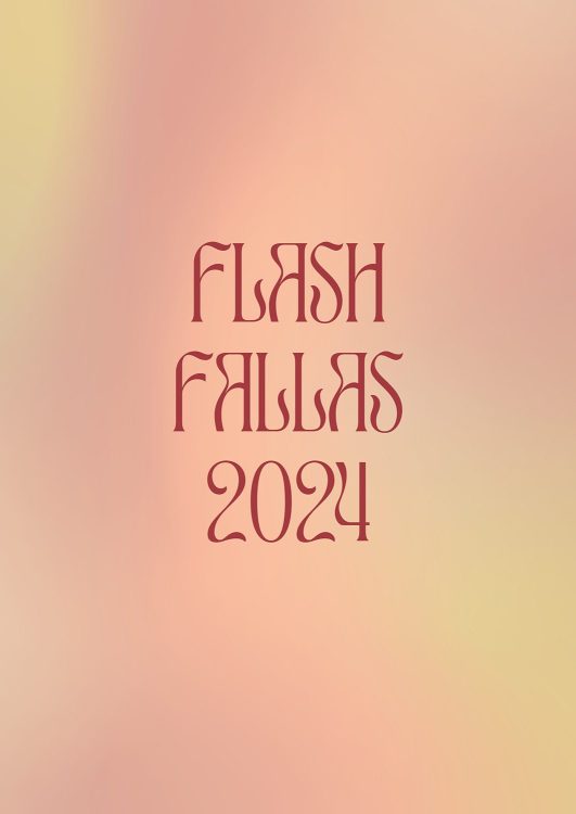 Cartel Flash Fallas 2024 con fondo degradado