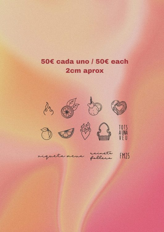 Diseños de tatuajes pequeños, 50€, 2cm aproximadamente.