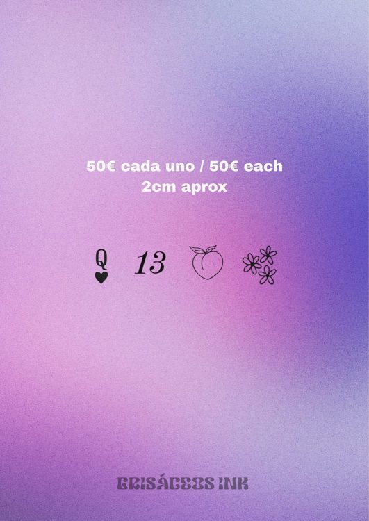 Tatuajes pequeños por encargo, 50€ cada uno.